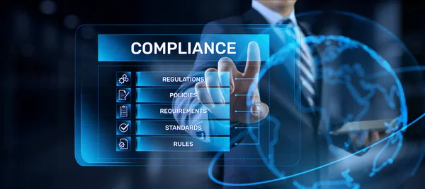 Compliance rules regulation policy law. Business technology concept — Stock Photo, Image
