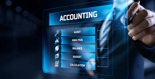 Audit comptable concept de financement des entreprises à l'écran — Photo