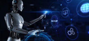 Yedek veri kurtarma. Ekran 3 boyutlu görüntülemedeki robot düğmesine bas