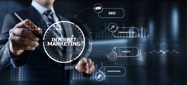 Internet marketing numérique en ligne SMM SEO concept de technologie d'entreprise — Photo