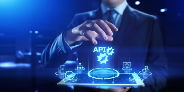 API uygulama programlama arayüzü fonksiyonu ve işlem geliştirme teknolojisi kavramı ekranda