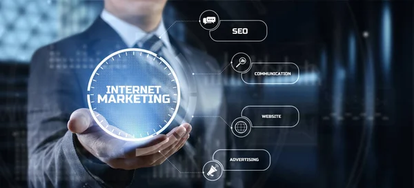 Internet marketing numérique en ligne SMM SEO concept de technologie d'entreprise — Photo