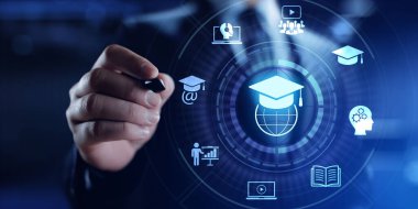 E-öğrenim Çevrimiçi Eğitim Webinar Eğitim Semineri Kişisel Geliştirme Konsepti