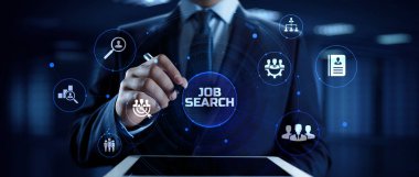 İş Arama İnsan Kaynakları Yönetimi kavramı ekranda.