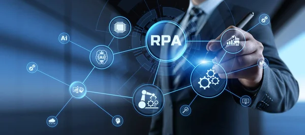 RPA Robotic process automation business process optimiation innovation technology concept. — Foto Stock