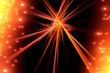 Gece gökyüzünde havai fişekler