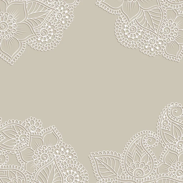 Cadre d'ornement vectoriel fleur — Image vectorielle