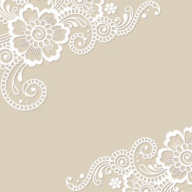 çiçek vektör süsleme köşesi