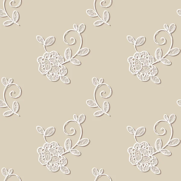 Fondo de encaje viejo, flores ornamentales . — Vector de stock