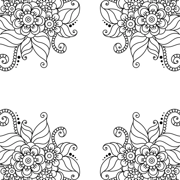 Cadre d'ornement vectoriel fleur — Image vectorielle