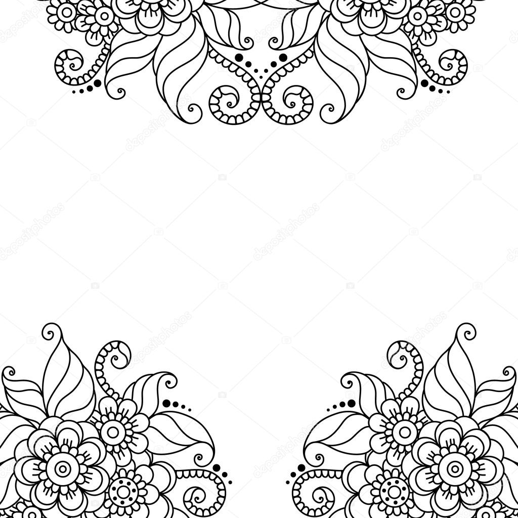 Flower vector ornament frame