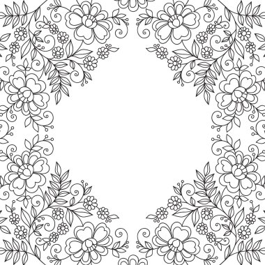 Çiçek tasarım dantel çerçeve