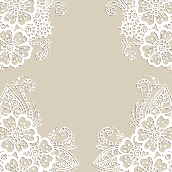 Marco de ornamento vector flor — Vector de stock