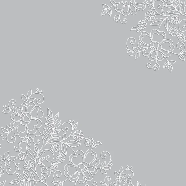 花のベクトルの飾りのコーナー — ストックベクタ