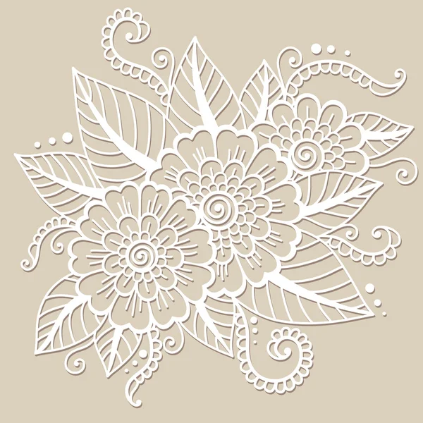 Ornamento flor oriental — Vetor de Stock