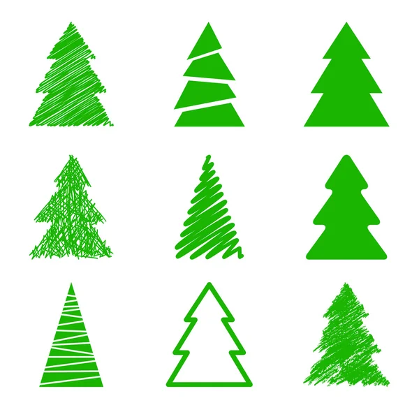 Set of christmas trees — Stock Vector