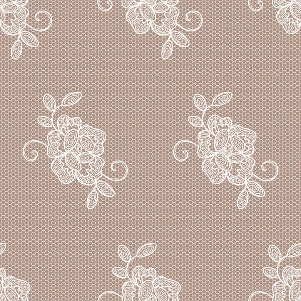 Fondo de encaje viejo, flores ornamentales . — Vector de stock