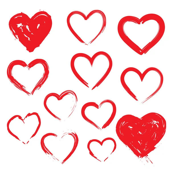 Vector hearts set. Hand drawn. — Stock Vector