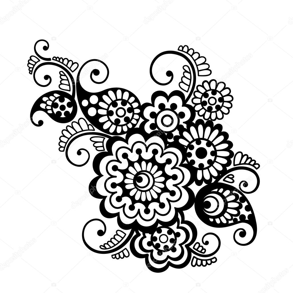 Vector floral pattern element, indian ornament