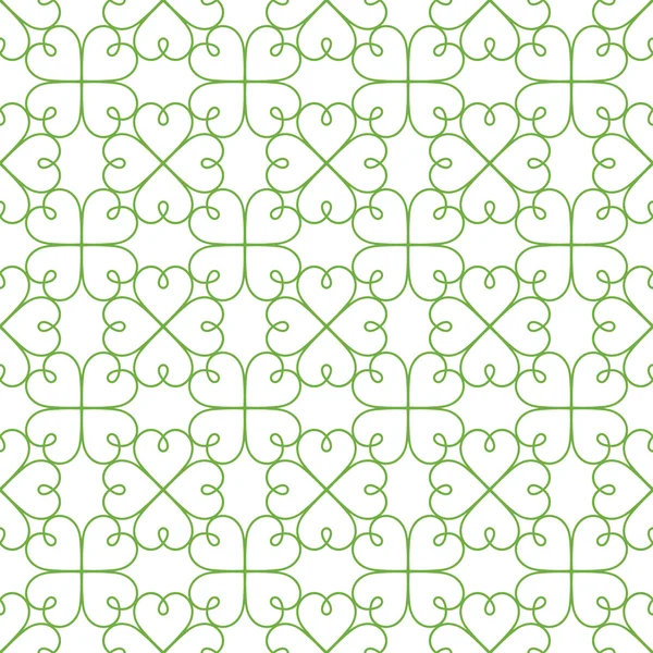 Repeating vector green clovers pattern — Stock Vector