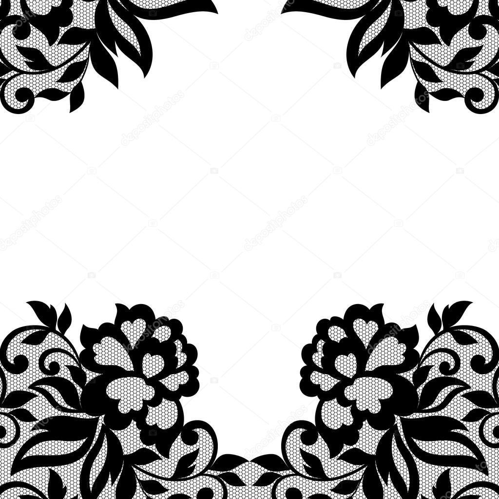 Black flower lace ornament.