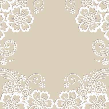 Çiçek vektör süsleme çerçeve