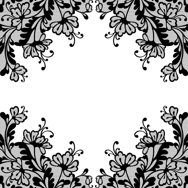 Marco de ornamento vector flor . — Archivo Imágenes Vectoriales