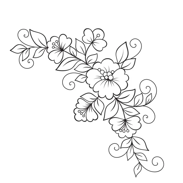 Ornamento de flores, elemento de diseño. — Vector de stock