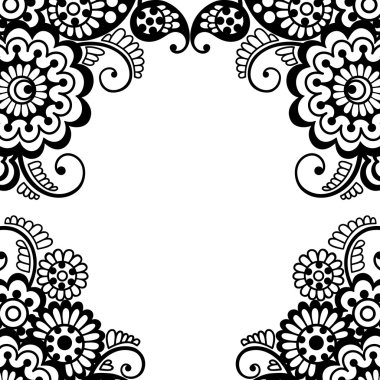 Çiçek vektör süsleme çerçeve