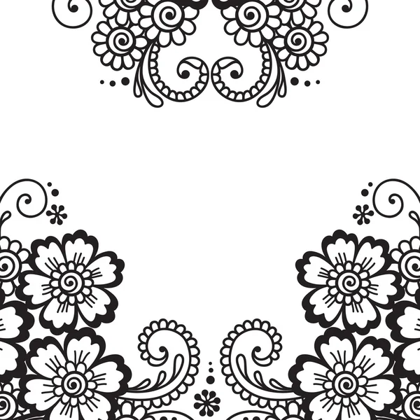 Marco de ornamento vector flor — Vector de stock