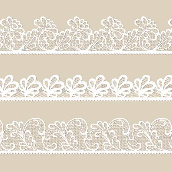 Set of lace vector borders — Stock Vector