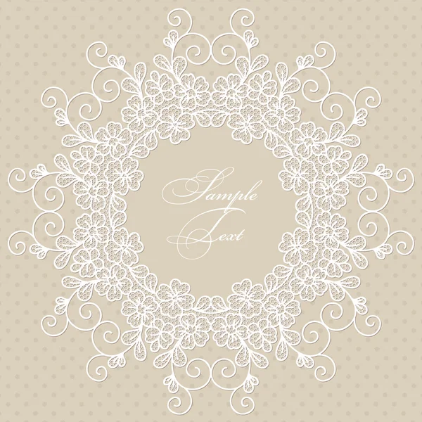 Round lace card — Stock Vector