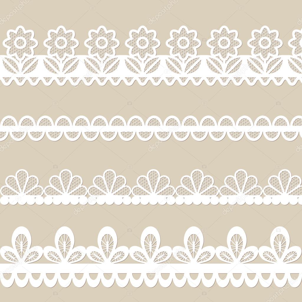 Set of lace vector borders