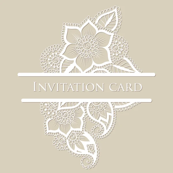 Carte d'invitation dentelle vectorielle . — Image vectorielle