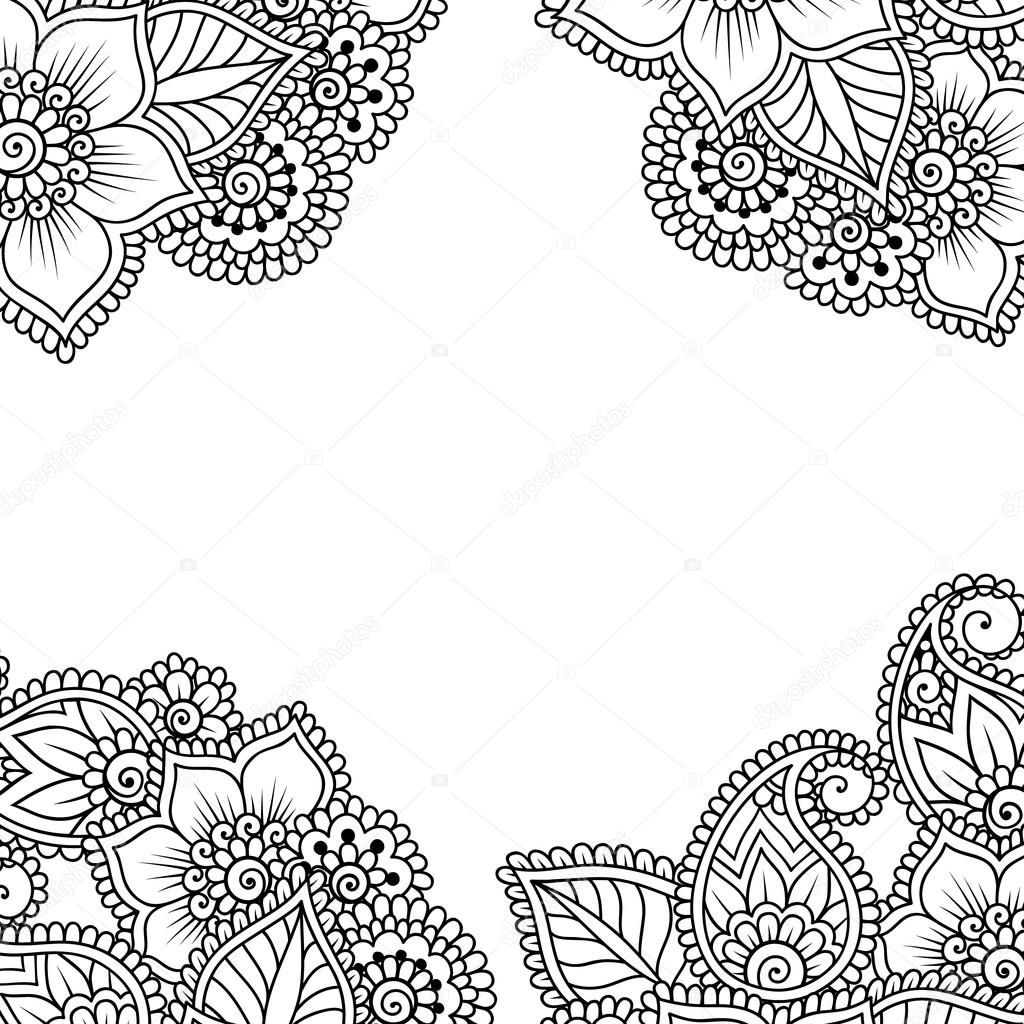 Flower vector ornament frame