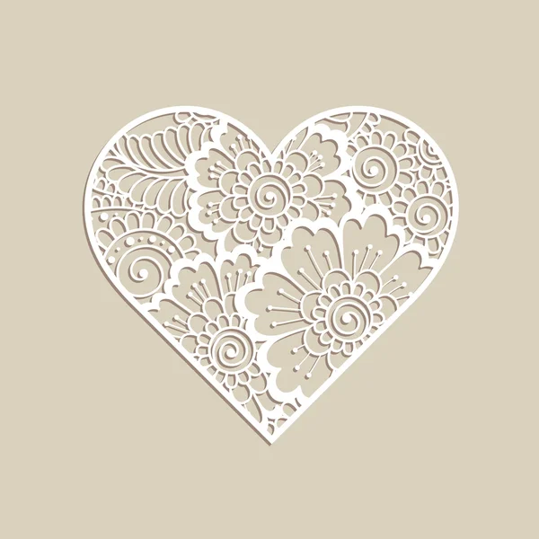 Elle çizilmiş çiçek süsüyle kalp şekli.