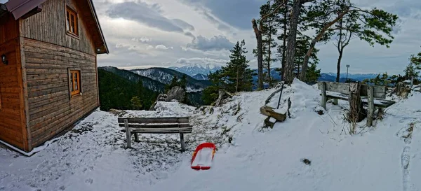 Tökéletes Téli Kirándulás Csodálatos Kilátás Vista Point Kleine Kanzel Hohe — Stock Fotó