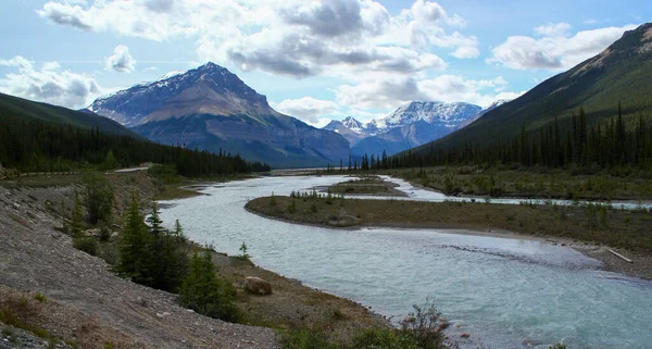 Vista Panorâmica Maravilhosa Wide Valley Jasper Nationalpark Alberta Canadá Conceito — Fotografia de Stock