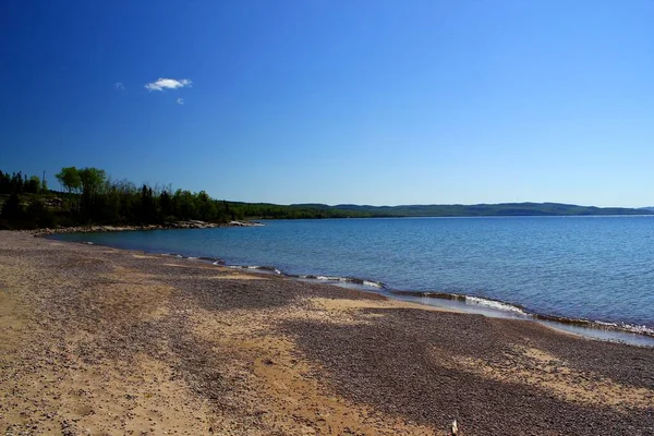 Güneşli Bir Günde Harika Bir Kumsal Lake Superior Ontario Canada — Stok fotoğraf