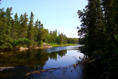 Sakin manzara: Tipik Kanada Manzarası: Ontario / Kanada 'da Sakin Nehir - Aşağı Akıntı Düşüşü