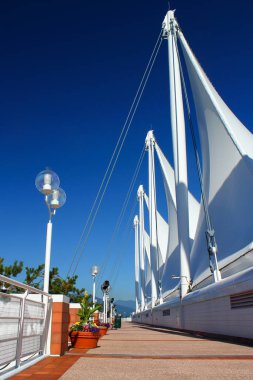 Bir yolcu gemisiyle seyahat etmek için güzel bir gün Kanada - Vancouver, British Columbia, Kanada 'da yolcu gemisi terminali