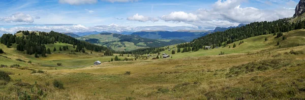 Wspaniały Widok Panoramiczny Słynny Alp Siusi Seiseralm Południowym Tyrolu Widok — Zdjęcie stockowe