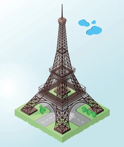 艾菲尔铁塔，法国和巴黎的象征 — 图库矢量图片