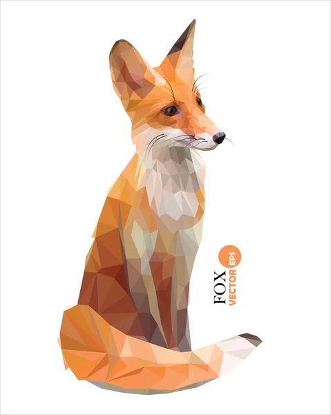 Vector red Fox in polygonal style in the "style low-poly". — Stock Vector