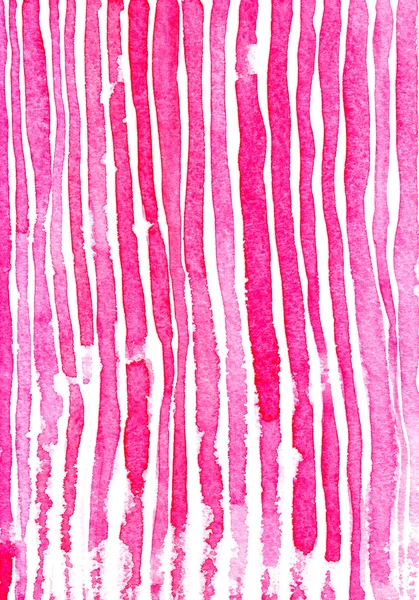 Watercolor hand painted brush pink strokes, striped background — Stock Photo, Image