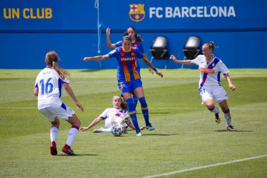 FCB 'den Jennifer Hermoso (7) 27 Haziran 2021 tarihinde İspanya' nın Barcelona kentinde FC Barcelona ile Eibar arasında oynanan İspanya Bayanlar Futbol Ligi karşılaşmasında.