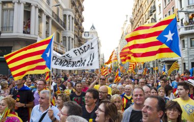 Protest for Catalonia independence clipart