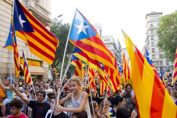 Protest for Catalonias uavhengighet – stockfoto