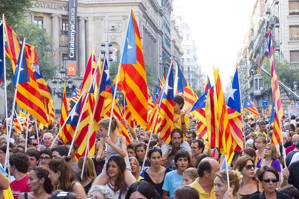 Protest für Kataloniens Unabhängigkeit — Stockfoto