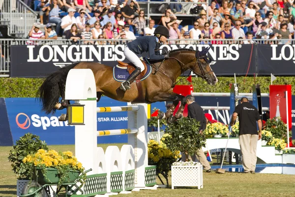 Horse jumping - Malin Baryard Johnsson — Stock Photo, Image